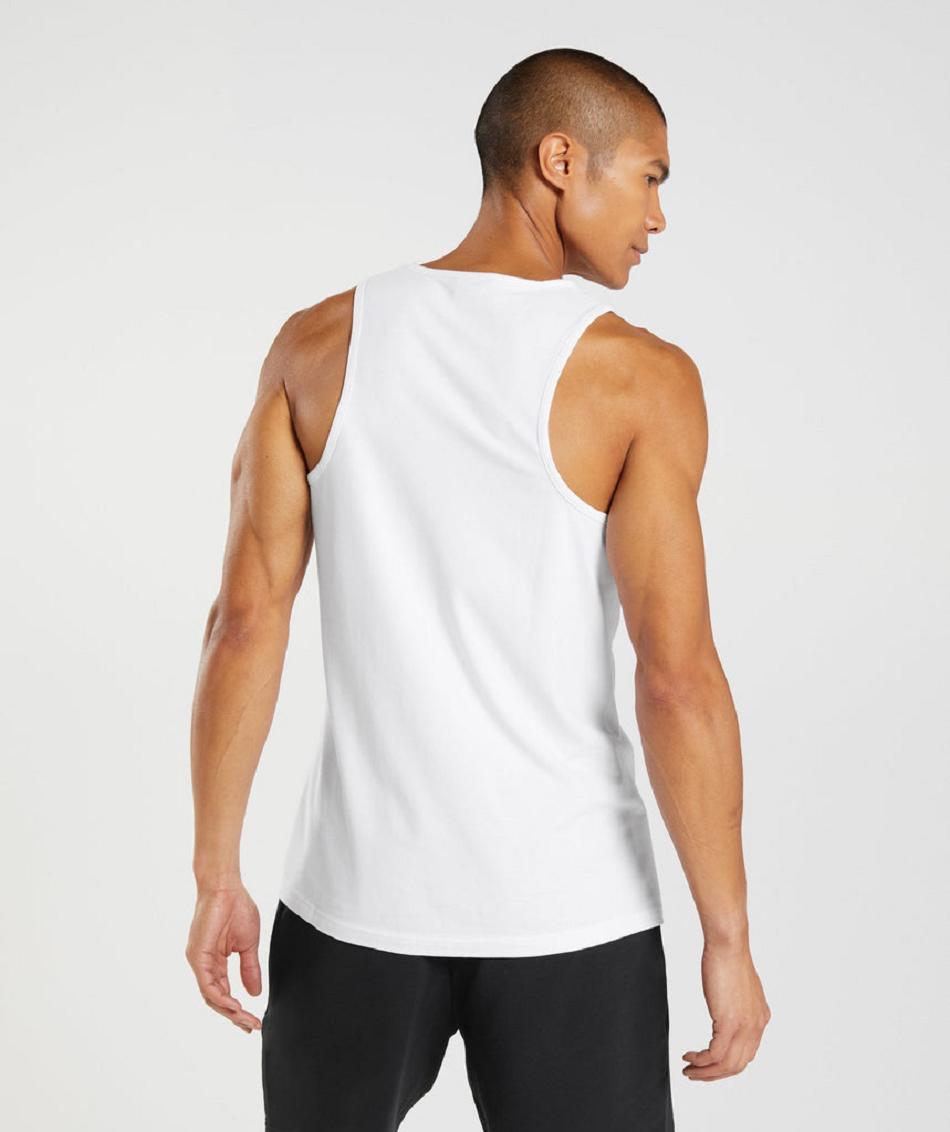 Camiseta Tirantes Gymshark Critical Hombre Blancas | CO 3237DFM